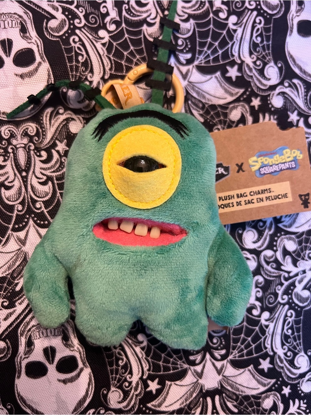 Fuggler Zuru SpongeBob SquarePants Plankton Plush Bag Charm - Green💚